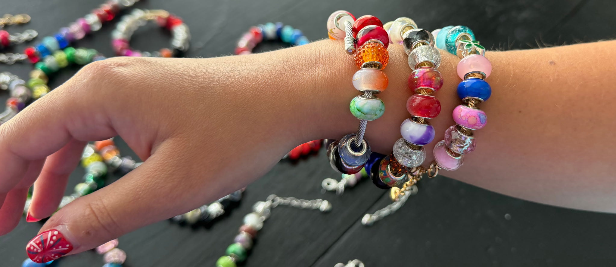 Open Cuff Beaded Bangle