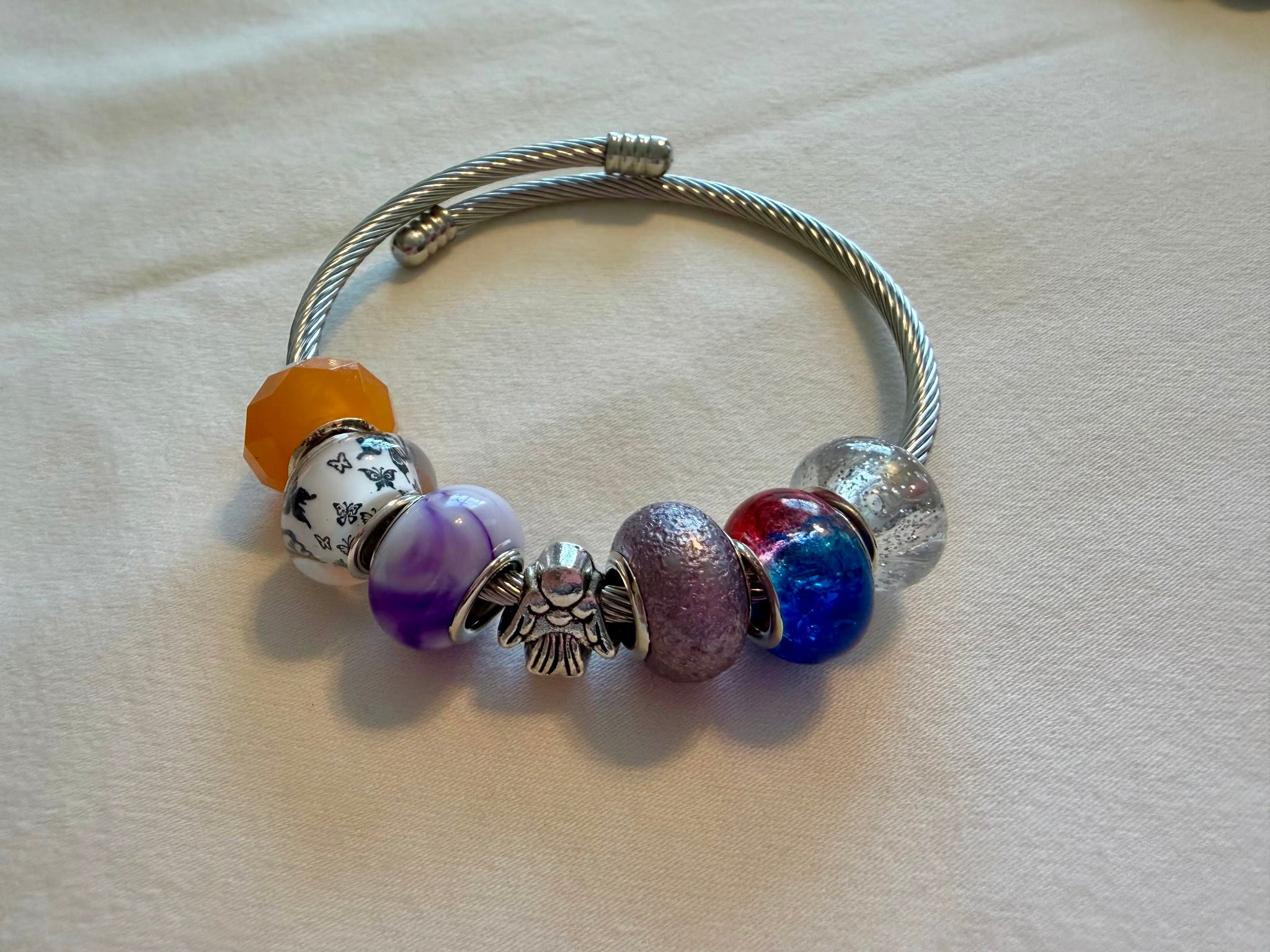 Open Cuff Beaded Bangle