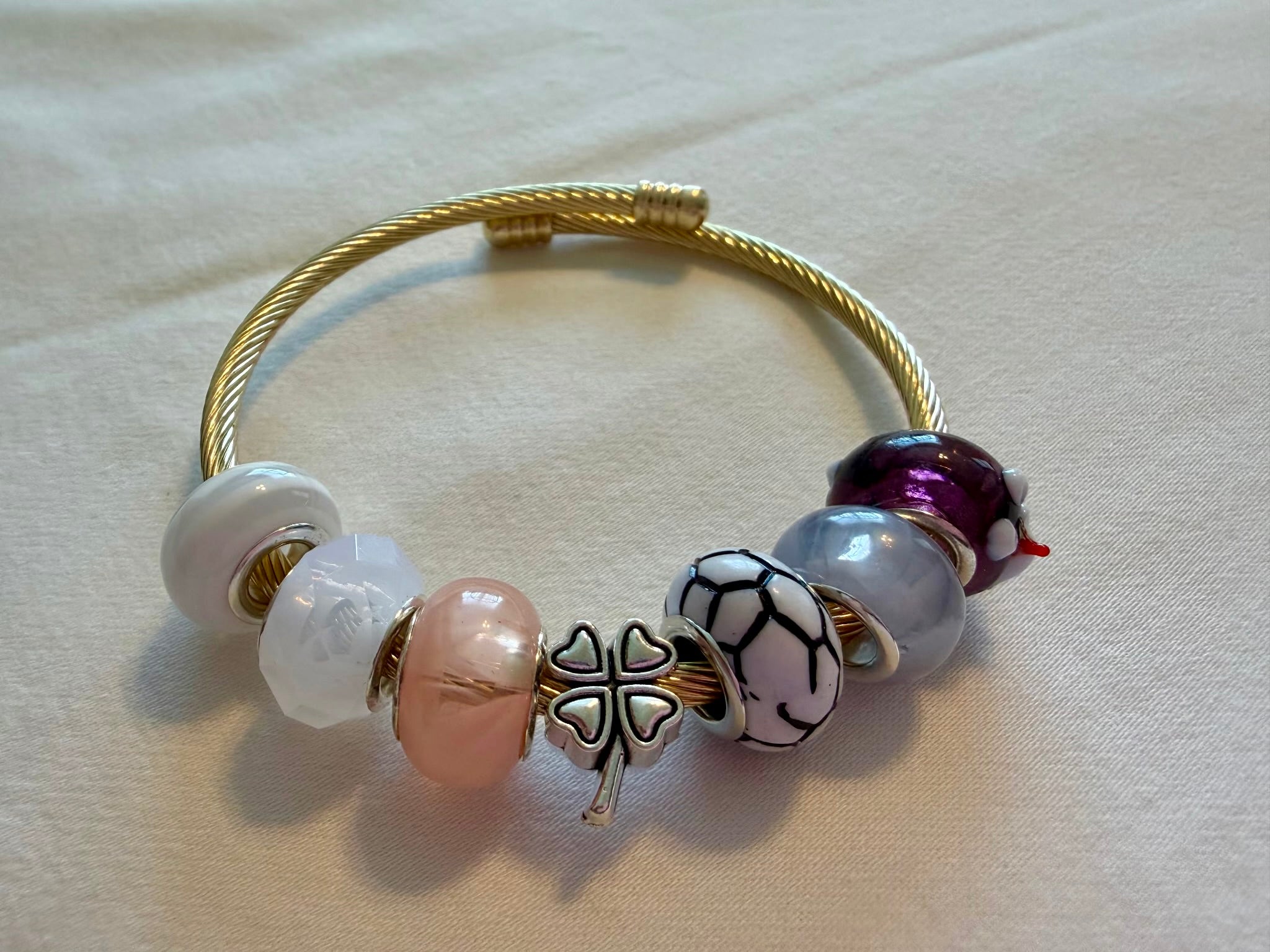 Open Cuff Beaded Bangle