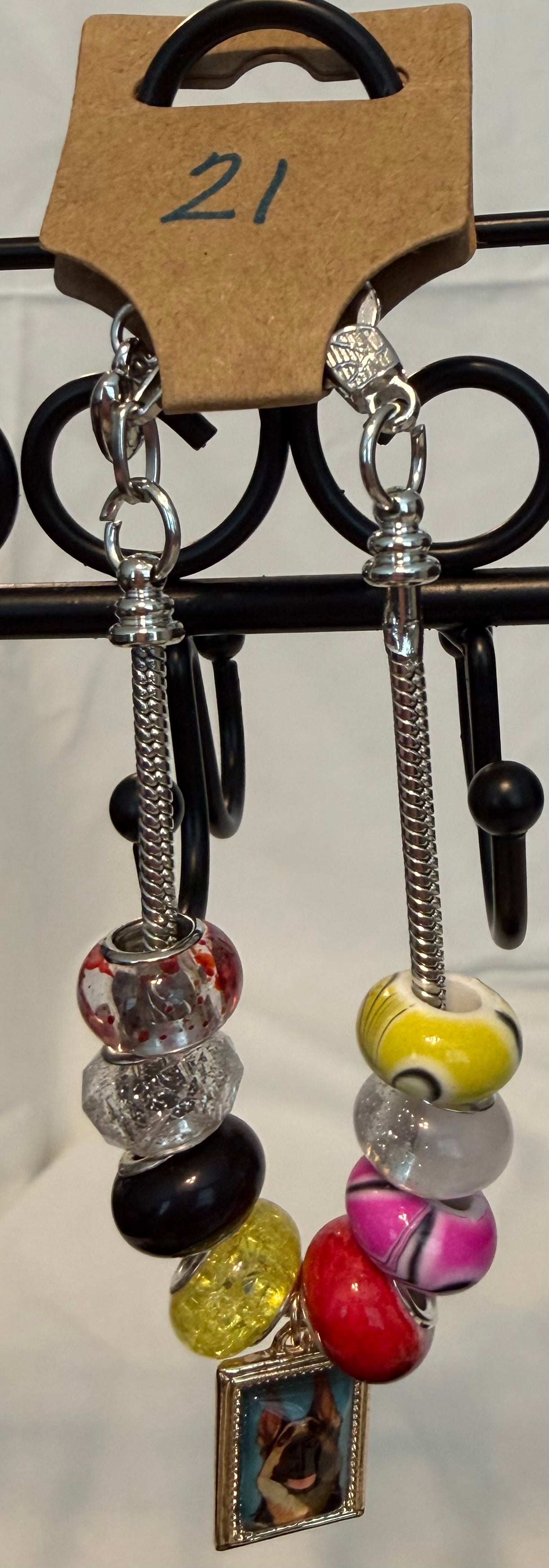 Silver adjustable bracelet with German Shepherd charm