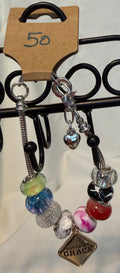 Silver adjustable bracelet grace charm