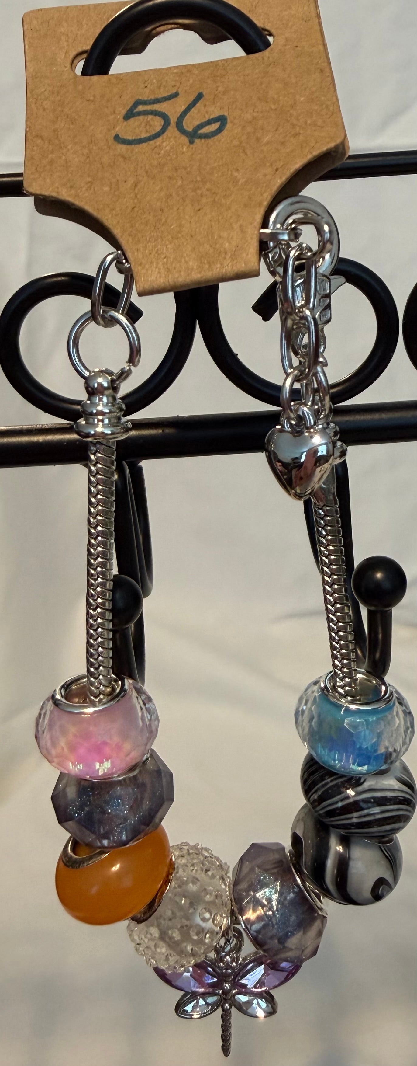 Silver adjustable bracelet dragonfly charm