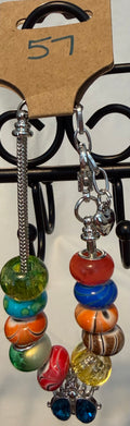 Silver adjustable bracelet vintage bug charm