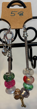 Silver adjustable bracelet dog bone charm