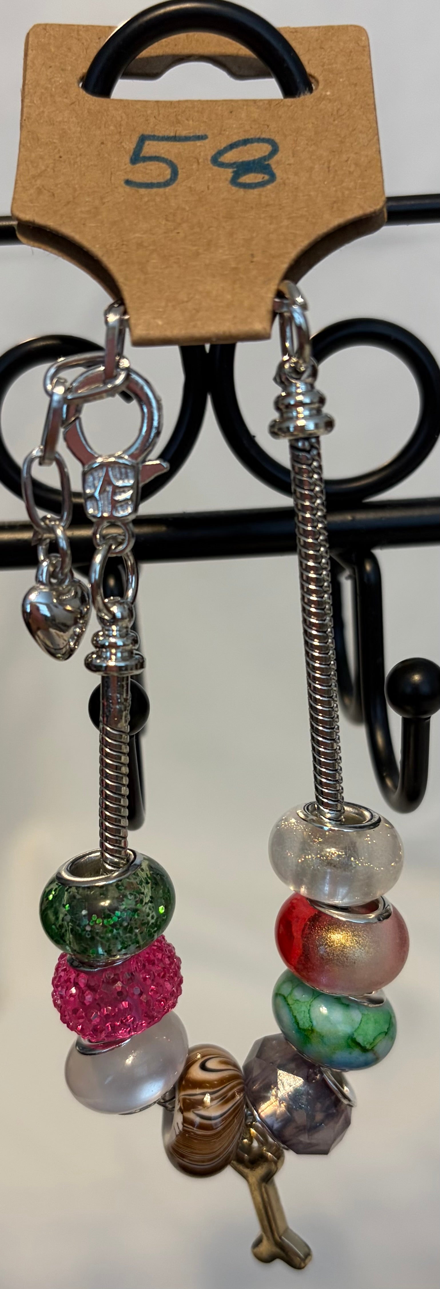Silver adjustable bracelet dog bone charm
