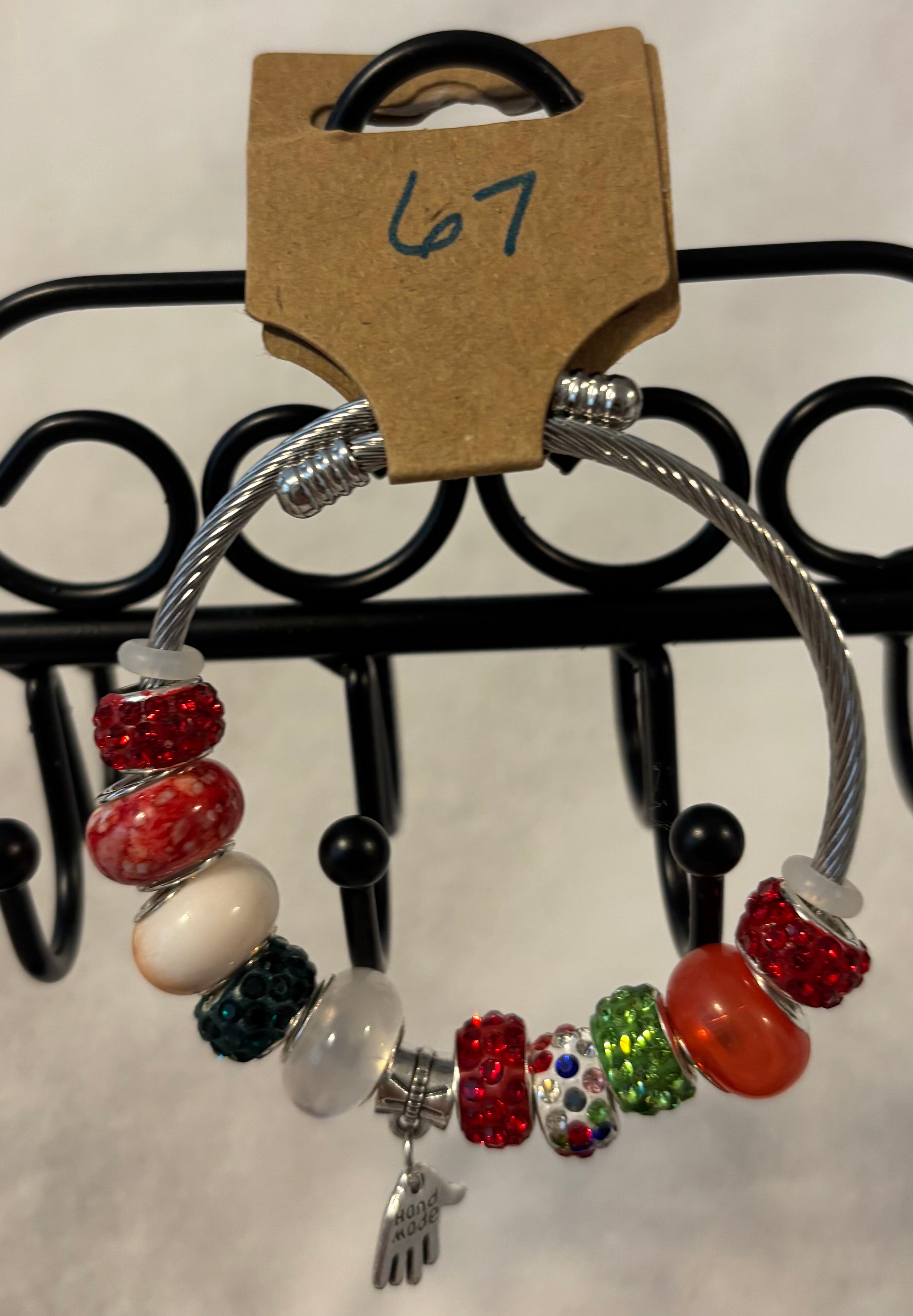 Silver Wrap Bracelet with Hand Charm