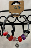 Silver Wrap Bracelet with Dog Paw Charm