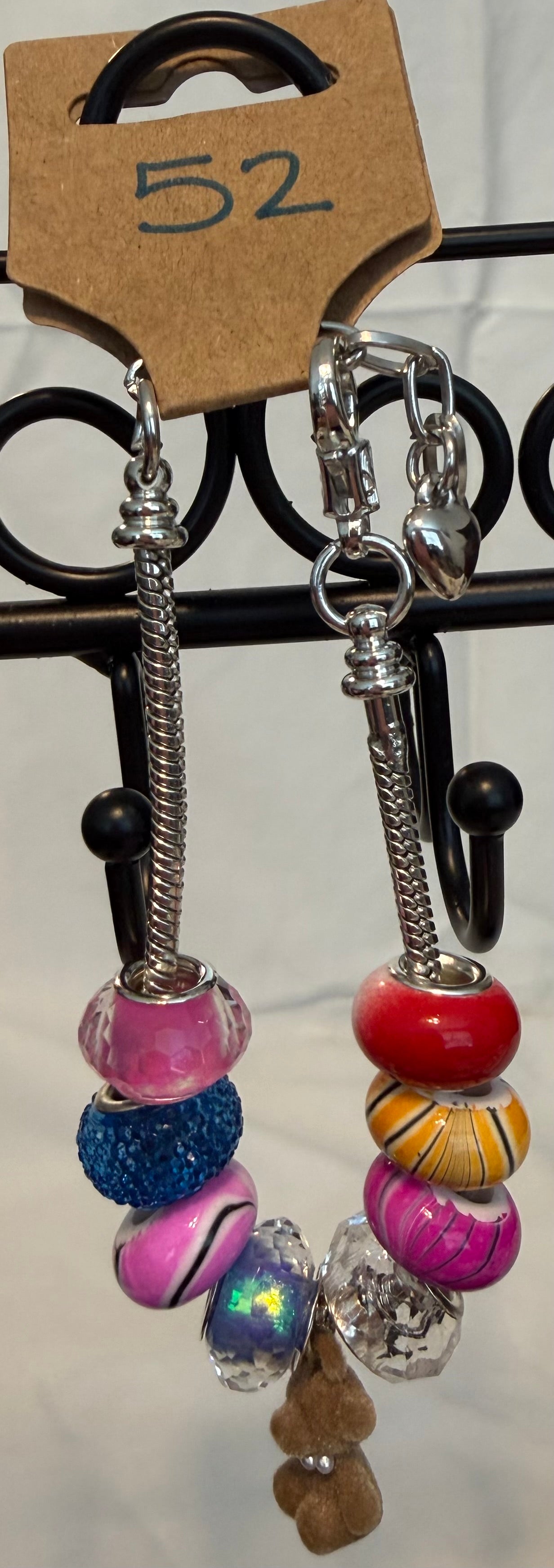 Silver adjustable bracelet with bear charm