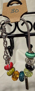 Silver adjustable bracelet with dog girlie charm