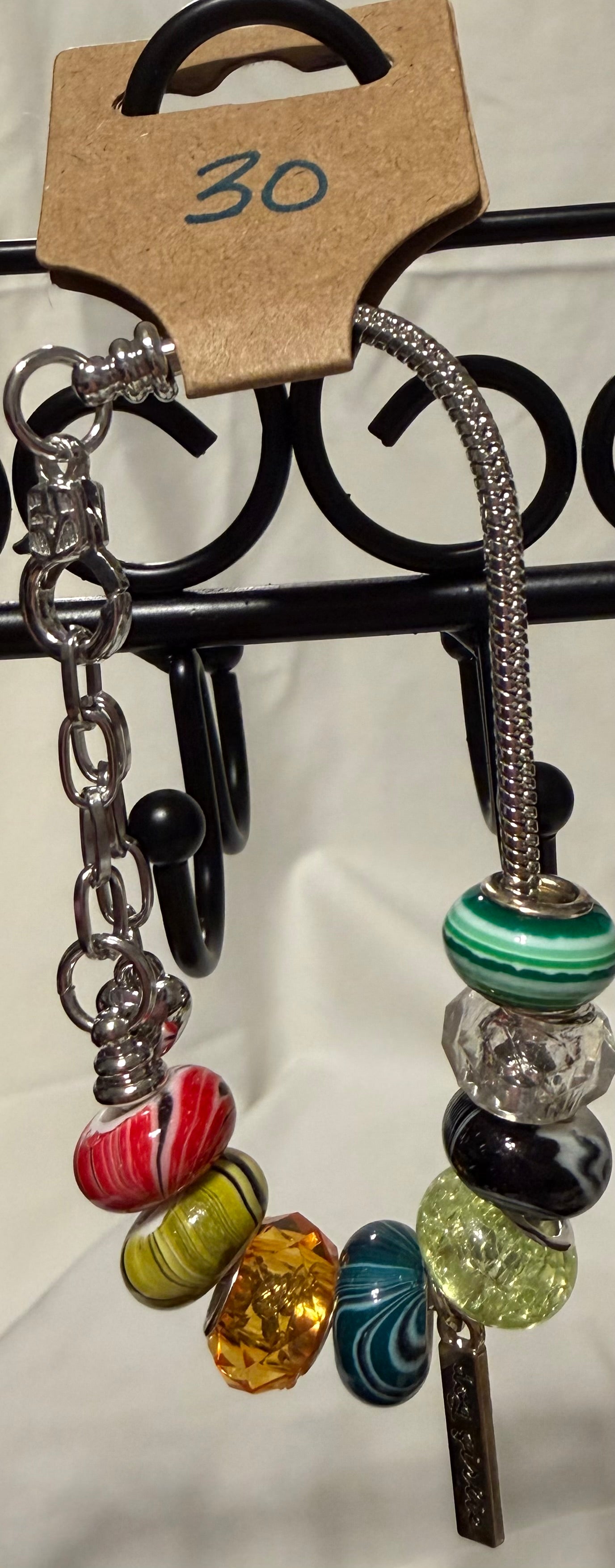 Silver adjustable bracelet with dog girlie charm