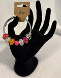 Stainless steel wrap bracelet flower slider