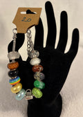 Stainless steel adjustable bracelet purse slider charm