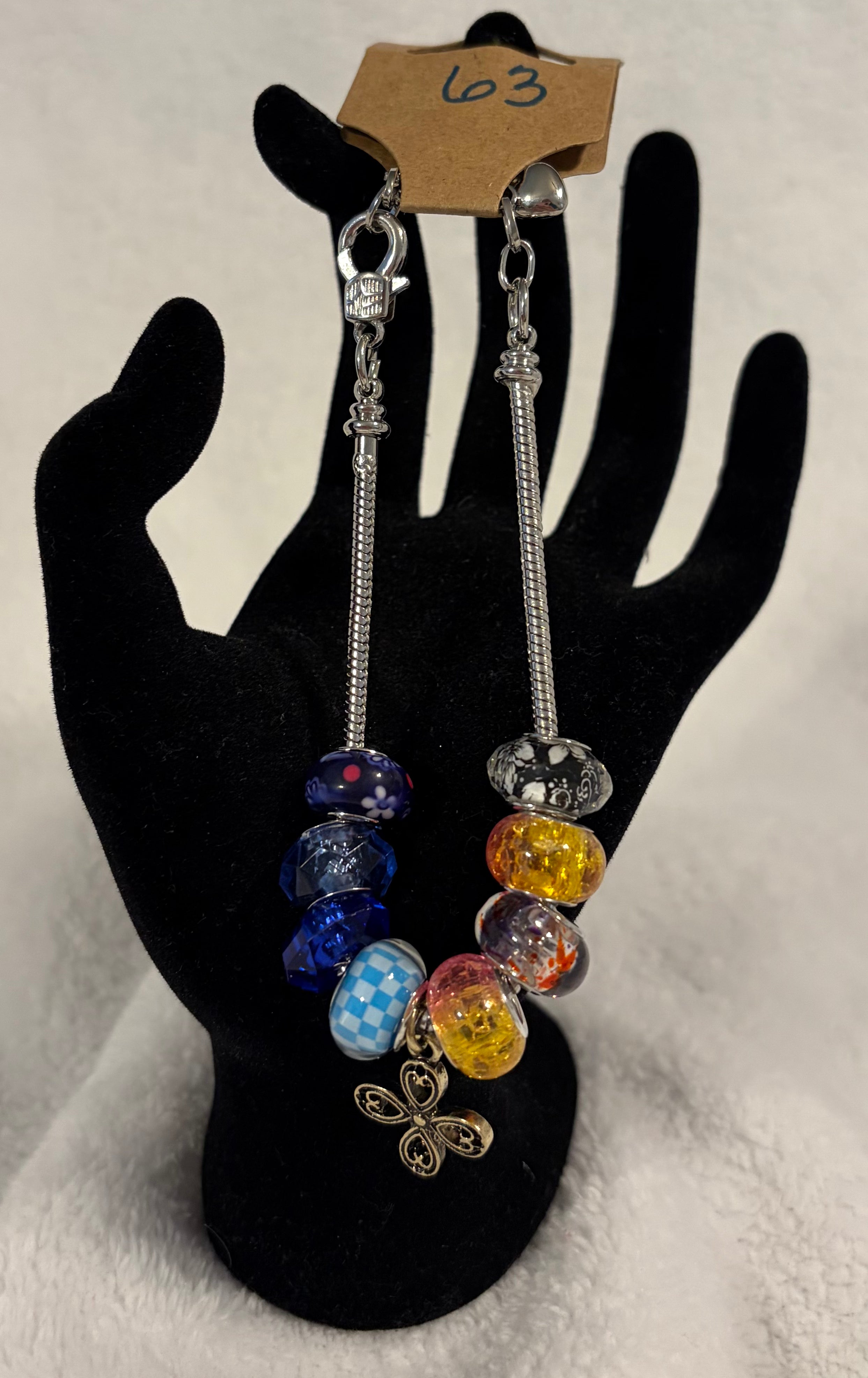 Stainless steel bracelet filigree clover charm