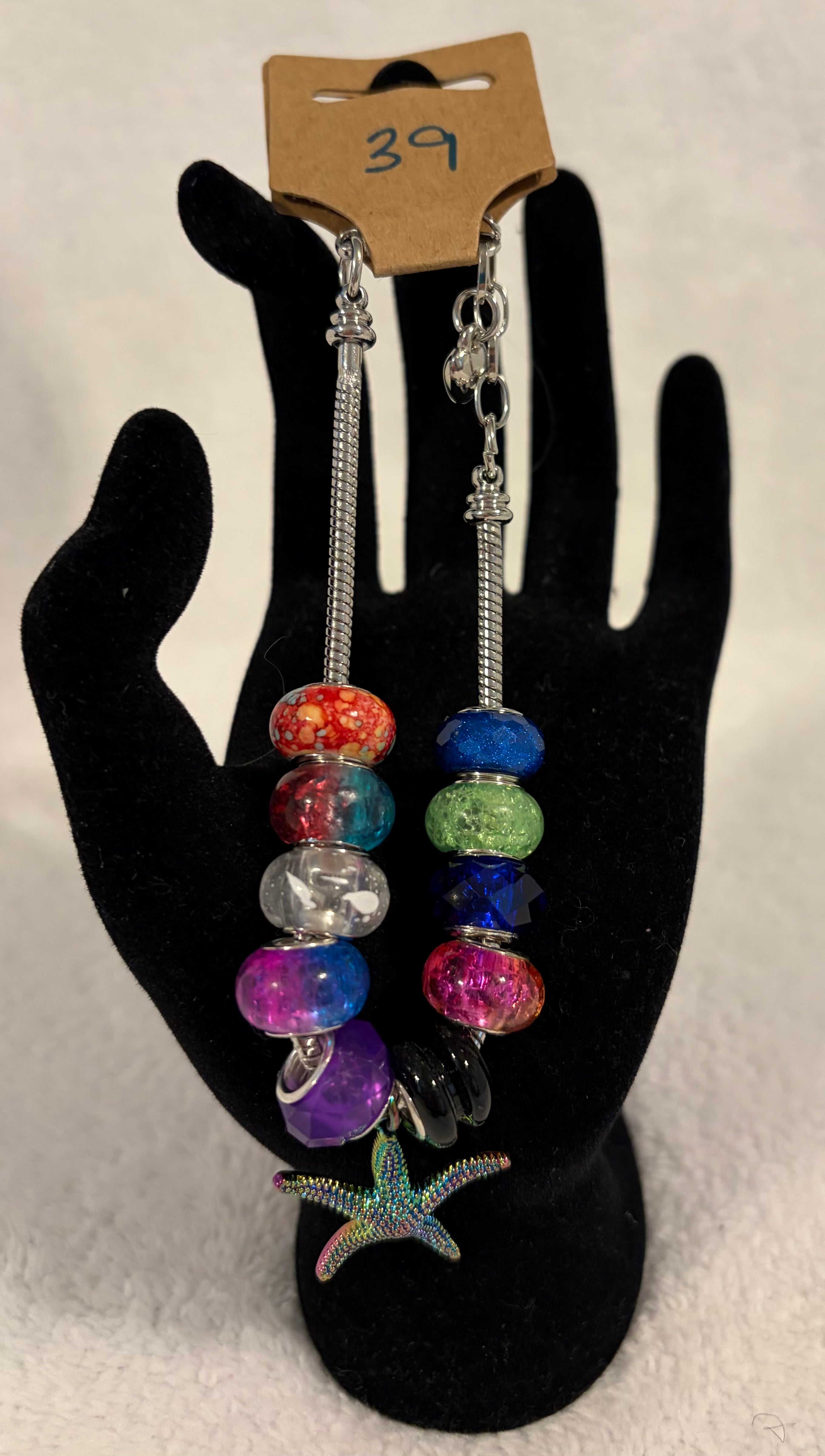 Stainless steel adjustable bracelet with starfish charm